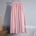 Women's Elegant High Waist Chiffon Skirt Elastic Waist Casual Long Maxi Skirts Saias 80/90/100cm 22 Color 2018 Summer Autumn New