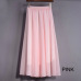 Women's Elegant High Waist Chiffon Skirt Elastic Waist Casual Long Maxi Skirts Saias 80/90/100cm 22 Color 2018 Summer Autumn New