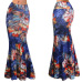 Women's Fashion Plus Size Floor-length Maxi Skirt with Stretch Floral Bodycon Beach Skirt Striped Casual Long Skirt Jupe Falda