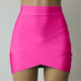 Women's Skirt Girls Mini Skirts Cross Irregular Hem Solid Color Skirt Fitted Women Clothes