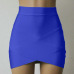 Women's Skirt Girls Mini Skirts Cross Irregular Hem Solid Color Skirt Fitted Women Clothes