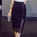 Women's Skirt High Waist Pencil Skirt Summer 2018 Fashion Women Knee Length Lace Patchwork Lady Formal Work Skirts Plus Size