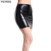 YGYEEG Women Skirt 2019 Fashion Black Solid Faux Leather Sexy Bodycon Summer Pencil Skirts Plus Size High Waist Mini Skirt