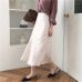 summer elegant high waist women long skirt solid A-line faldas mujer female solid slim jupe femme saia longa