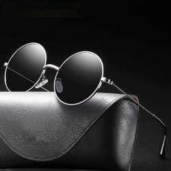 Fashion Retro Steampunk Round Men's Sunglasses Polarized Uv400 High Quality Vintage Driver Black Glasses For Men Brand Designer