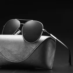 Polarized Sunglasses Uv400 Glasses For Men Vintage Retro Driving Shades For Women Fashion Brand Designer Male Pilot Polar Black