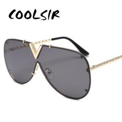 COOLSIR GIRL Fashion Sunglasses Men Women Brand Design Metal Frame Oversized Personality High Quality Unisex Sun Glasses