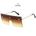 Unisex Fashion 2019 Oversized Square Rimless Sunglasses Women Brand Designer Flat top Big  Sun Glasses Travel Gradient UV400