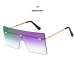 Unisex Fashion 2019 Oversized Square Rimless Sunglasses Women Brand Designer Flat top Big  Sun Glasses Travel Gradient UV400