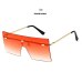 Unisex Fashion 2019 Oversized Square Rimless Sunglasses Women Brand Designer Flat top Big  Sun Glasses Travel Gradient UV400