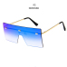 Unisex Fashion 2019 Oversized Square Rimless Sunglasses Women Brand Designer Flat top Big  Sun Glasses Travel Gradient UV400