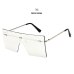 Unisex Fashion 2019 Oversized Square Rimless Sunglasses Women Brand Designer Flat top Big  Sun Glasses Travel Gradient UV400