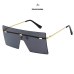 Unisex Fashion 2019 Oversized Square Rimless Sunglasses Women Brand Designer Flat top Big  Sun Glasses Travel Gradient UV400