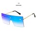 Unisex Fashion 2019 Oversized Square Rimless Sunglasses Women Brand Designer Flat top Big  Sun Glasses Travel Gradient UV400