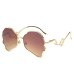 Vintage Steampunk Sunglasses Men Unique Head Shape Metal Frame Butterfly Shades Women Tea Champagne Sun Glasses Men