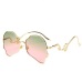 Vintage Steampunk Sunglasses Men Unique Head Shape Metal Frame Butterfly Shades Women Tea Champagne Sun Glasses Men