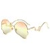 Vintage Steampunk Sunglasses Men Unique Head Shape Metal Frame Butterfly Shades Women Tea Champagne Sun Glasses Men