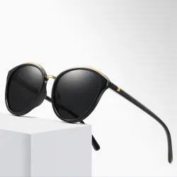 Sunglasses Polarized Women Cat's Eye Uv400 Glasses Lady Vintage Driving Shades Polar Retro Oversized High Quality Fashion Brand