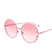 COOLSIR Brand Sunglasses Women Luxury Pearl Sunglasses Vintage Round Sun Glasses Shades for Women Gold Metal Oculos UV400