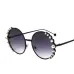 COOLSIR Brand Sunglasses Women Luxury Pearl Sunglasses Vintage Round Sun Glasses Shades for Women Gold Metal Oculos UV400
