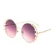 COOLSIR Brand Sunglasses Women Luxury Pearl Sunglasses Vintage Round Sun Glasses Shades for Women Gold Metal Oculos UV400