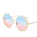 COOLSIR Brand Sunglasses Women Luxury Pearl Sunglasses Vintage Round Sun Glasses Shades for Women Gold Metal Oculos UV400