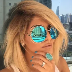 Luxury Vintage Round Big Oversized Lens Mirror Brand Designer Pink Sunglasses Lady Cool Retro UV400 Women Sun Glasses Unisex