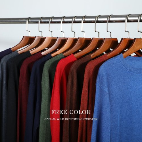 10 Colors Men's Casual Knit Sweater 2019 Autumn Winter New Slim Fit Pullover Wool Cashmere Sweater Men Brand Clothes