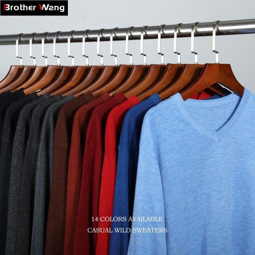 14-Color 2019 Autumn New Men Knitted Pullover Cashmere Sweater Casual Business V-Collar Thin Slim fit Sweaters Brand Clothes