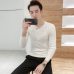 2018 Autumn New Men's Sexy V-Neck  Sweaters Pullover Male Solid Color Slim Fit Black Gray Sweater Tops Knitted Pullovers S-2XL