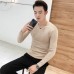 2018 Autumn New Men's Sexy V-Neck  Sweaters Pullover Male Solid Color Slim Fit Black Gray Sweater Tops Knitted Pullovers S-2XL