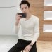 2018 Autumn New Men's Sexy V-Neck  Sweaters Pullover Male Solid Color Slim Fit Black Gray Sweater Tops Knitted Pullovers S-2XL