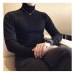 2018 Autumn New Men's Turtleneck Sweaters Male Black Gray Sexy Slim Fit Knitted Pullovers Solid Color Casual Sweaters Knitwear