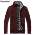 2018 Autumn Winter Men's Sweater Coat Faux Fur Wool cardigan Sweater Jackets Men Zipper Knitted Thick Coat Casual Knitwear Y1