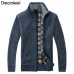 2018 Autumn Winter Men's Sweater Coat Faux Fur Wool cardigan Sweater Jackets Men Zipper Knitted Thick Coat Casual Knitwear Y1