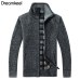 2018 Autumn Winter Men's Sweater Coat Faux Fur Wool cardigan Sweater Jackets Men Zipper Knitted Thick Coat Casual Knitwear Y1