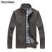 2018 Autumn Winter Men's Sweater Coat Faux Fur Wool cardigan Sweater Jackets Men Zipper Knitted Thick Coat Casual Knitwear Y1