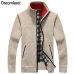 2018 Autumn Winter Men's Sweater Coat Faux Fur Wool cardigan Sweater Jackets Men Zipper Knitted Thick Coat Casual Knitwear Y1