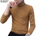 2018 Autumn Winter New Men's Turtleneck Sweater Solid Color Knitted Pullover Sweaters Male Casual High Neck knitwear M-3XL