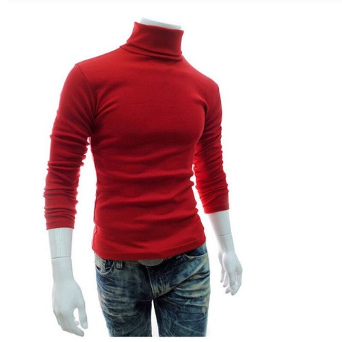 2018 New Autumn Winter Men'S Sweater Men'S Turtleneck Solid Color Casual Sweater Men's Slim Fit Brand Knitted Pullovers