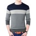 2019 Autumn Fashion Brand Casual Sweater O-Neck Striped Slim Fit Mens Sweaters Pullovers Men Pull Homme Contrast Color Knitwear