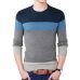 2019 Autumn Fashion Brand Casual Sweater O-Neck Striped Slim Fit Mens Sweaters Pullovers Men Pull Homme Contrast Color Knitwear