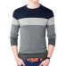 2019 Autumn Fashion Brand Casual Sweater O-Neck Striped Slim Fit Mens Sweaters Pullovers Men Pull Homme Contrast Color Knitwear