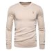 2019 Autumn Winter Brand Quality 100% Cotton Mens Sweaters V Neck Pullovers Men Solid Embroidery Sweater Men