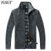 2019 Autumn Winter Men's SweaterCoat Faux Fur Wool Sweater Jackets Men Zipper Knitted Thick Coat Casual Knitwear M-3XL