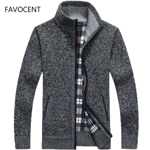 2019 Autumn Winter Men's SweaterCoat Faux Fur Wool Sweater Jackets Men Zipper Knitted Thick Coat Warm Casual Knitwear M-3XL