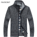 2019 Autumn Winter Men's SweaterCoat Faux Fur Wool Sweater Jackets Men Zipper Knitted Thick Coat Warm Casual Knitwear M-3XL