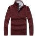 2019 Autumn Winter New Men's Zipper Sweater Pullovers Stand Collar Slim Fit Thick Sweaters Male Solid Color Knitted Pullover 3XL