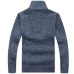 2019 Autumn Winter New Men's Zipper Sweater Pullovers Stand Collar Slim Fit Thick Sweaters Male Solid Color Knitted Pullover 3XL