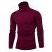 2019 High Quality Warm Turtleneck Sweater Men Fashion Solid Knitted Mens Sweaters Casual Slim Pullover Male Double Collar Tops